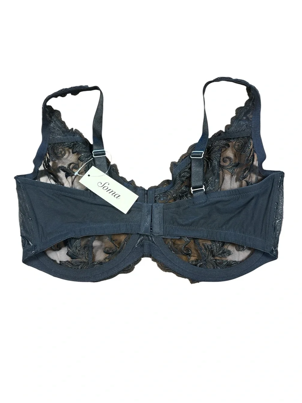 Soma Sensuous Lace Unlined Black Bra Size 38DDD NWT - Picture 2 of 4